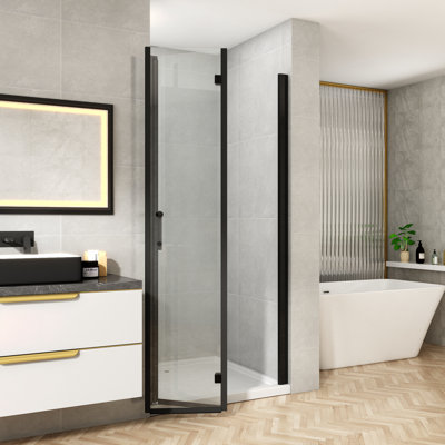 Bi-Fold Frameless Shower Doors In Chrome With Clear Glass