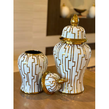 White and Gold Ginger Jar