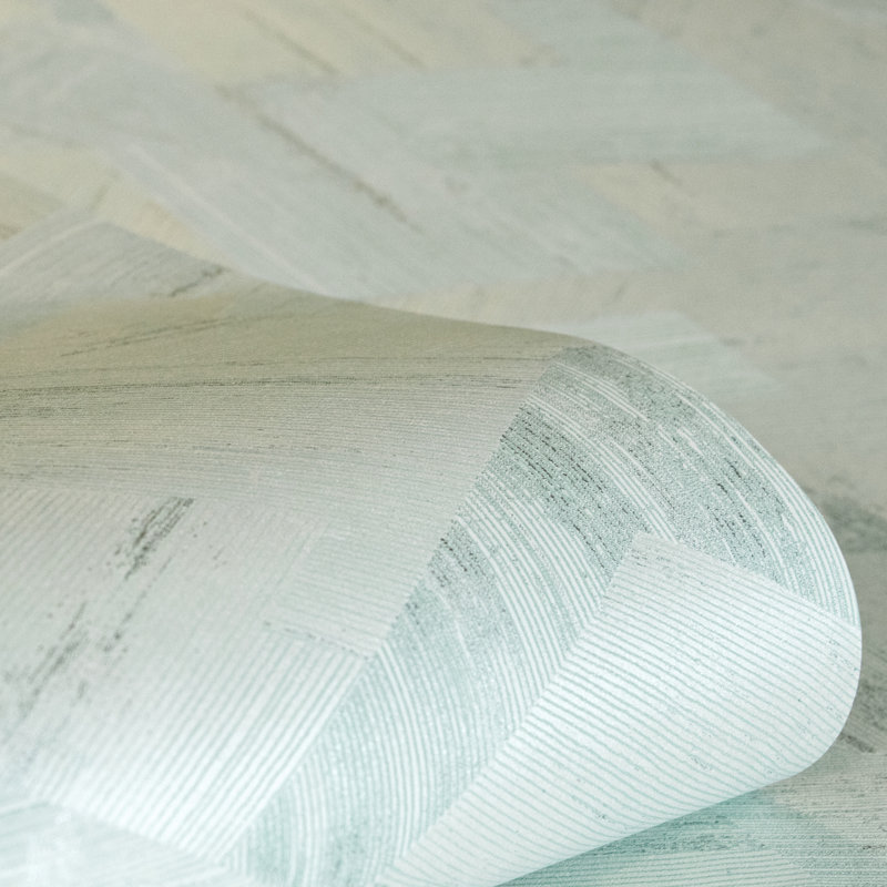Rouleau de papier peint géométrique Slow Living, Menthe givrée