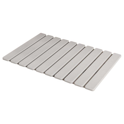 Foldable Stone Bath Mat – Quick Dry, Super Absorbent, Non Slip, 23.5" X 15.4", Off White, Bathroom/Kitchen