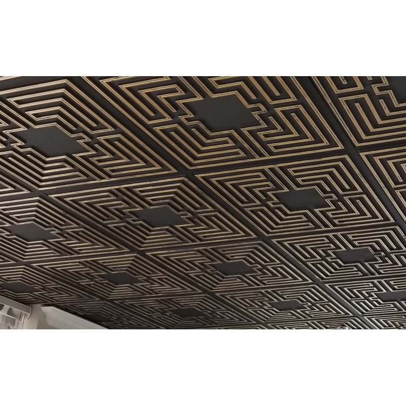 Carreau de plafond en PVC noir / or 2,08 pi x 2,08 pi