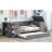 Twin Size Daybed With Storage Arms, Trundle And Charging Station-815947340