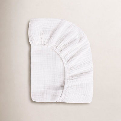 Plain White Muslin Mini Fitted Sheet