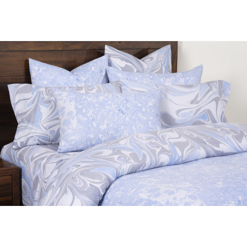 Queen Blue Ice and Quicksilver Polyester Duvet Cover Set