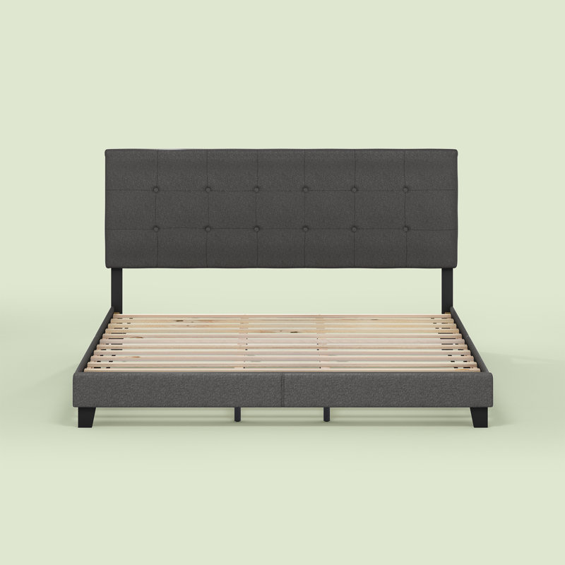Magin Upholstered Platform Bed, King, Stone