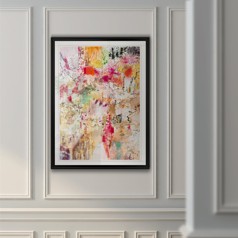 'Vertical Reds II' Print on Canvas, 30.5" H x 42.5" W x 1.5" D, Black