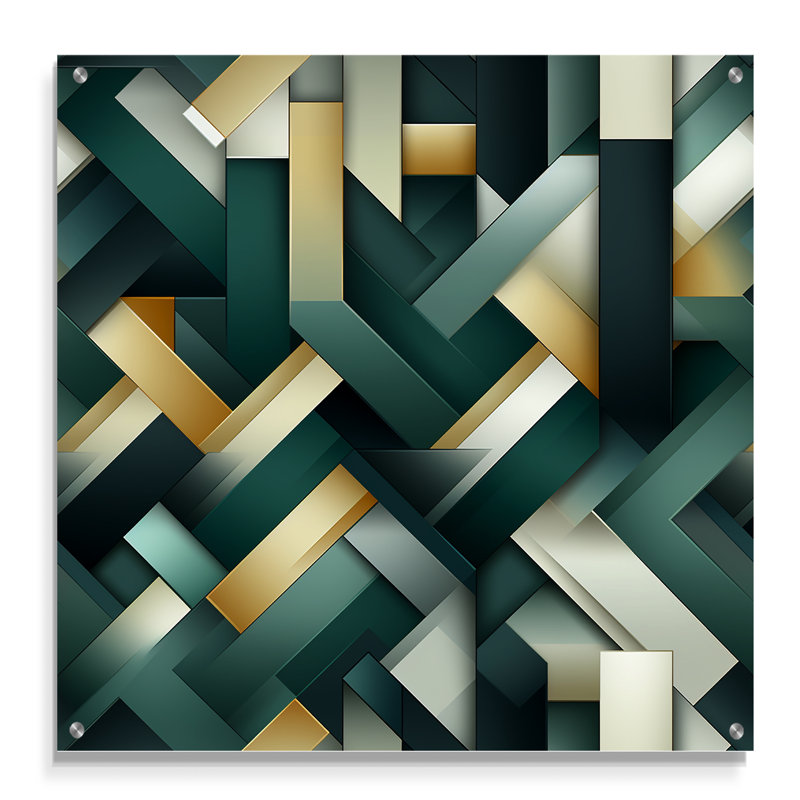Kiely - Art mural abstrait en acrylique, H 36 po x l 36 po