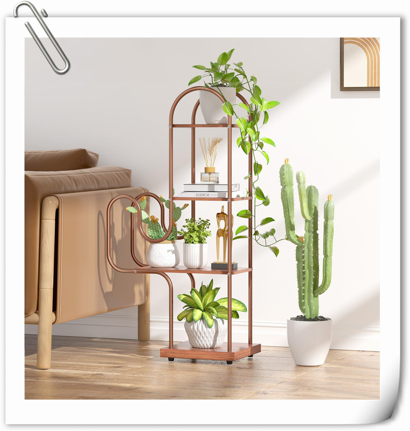 Latitude Run® Cactus Palaiseur Indoor, Corner Plant Shelf For Indoor