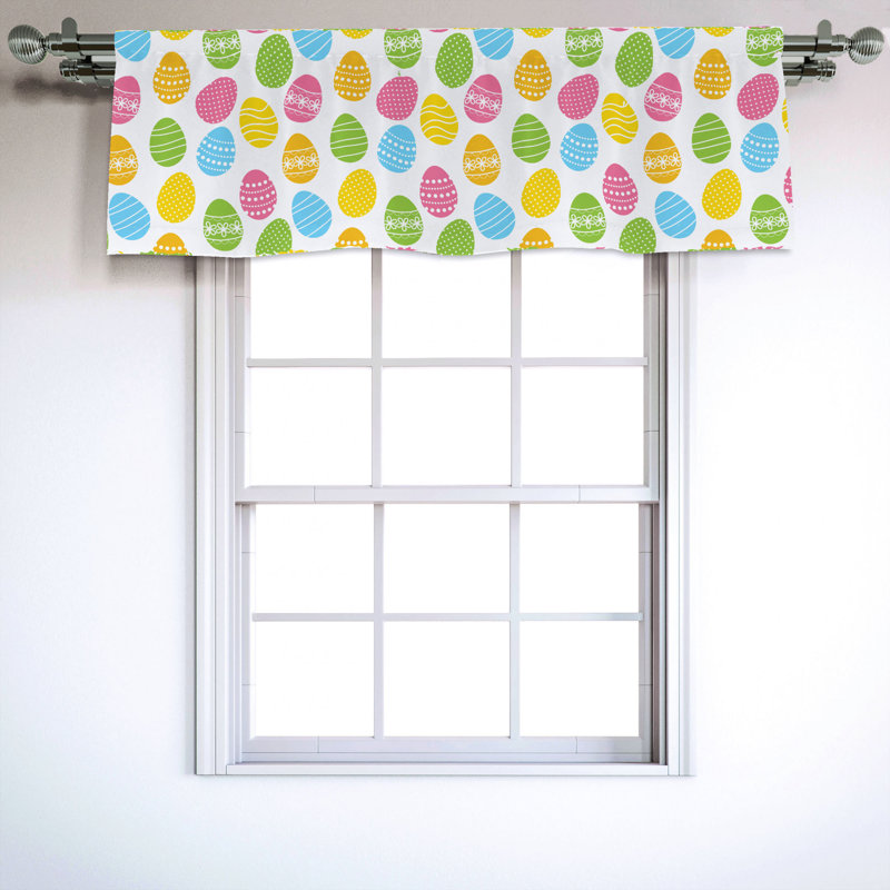 Sateen Geometric Ruffled Window Valance