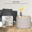 Table basse ronde avec repose-pieds avec plateau rabattable