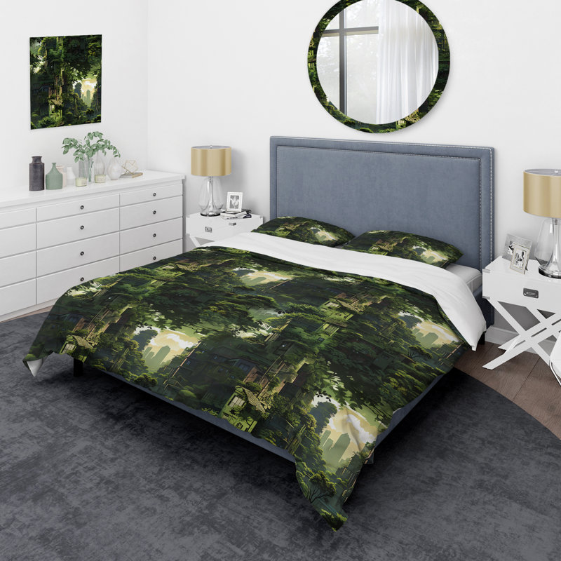 Ensemble de housse de couette Urban Jungle Collage I, Housse de couette pour très grand lit et 2 très