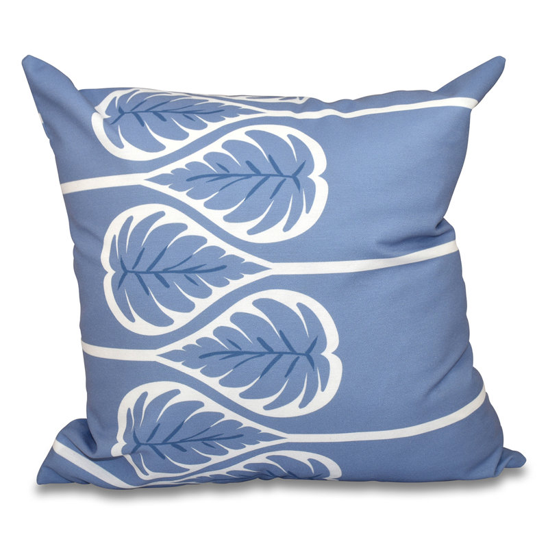 Housse de coussin d'extérieur carré Botanical Blooms, 18 po x 18 po, Bleu