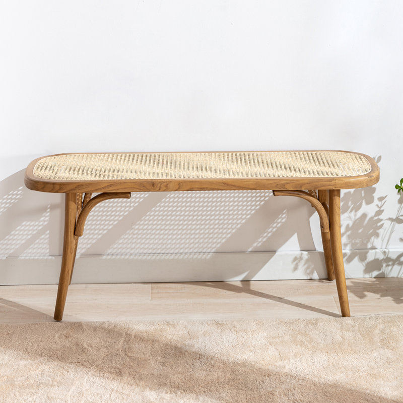 Allexandria Wood Bench, Beige