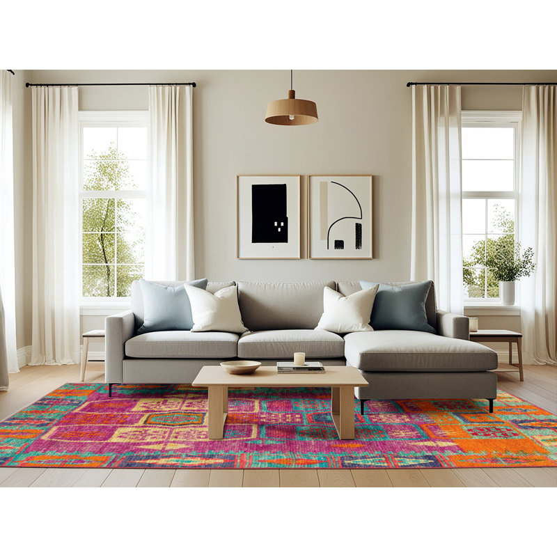 Tapis abstrait 411 moderne, Rectangle 6 pi x 9 pi
