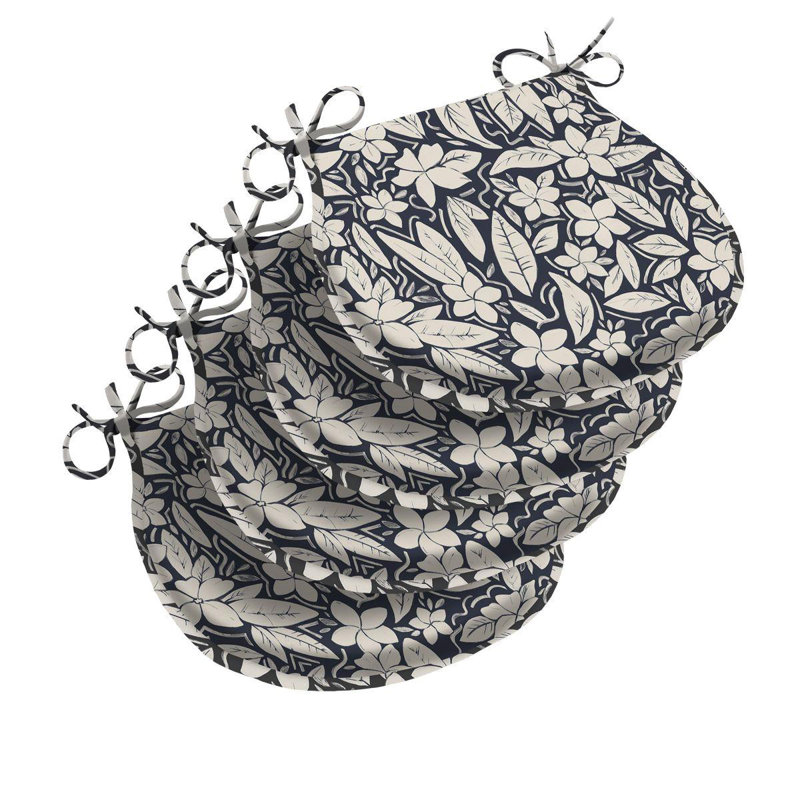 Blossom Chair Pad Cushion, Blue Floral