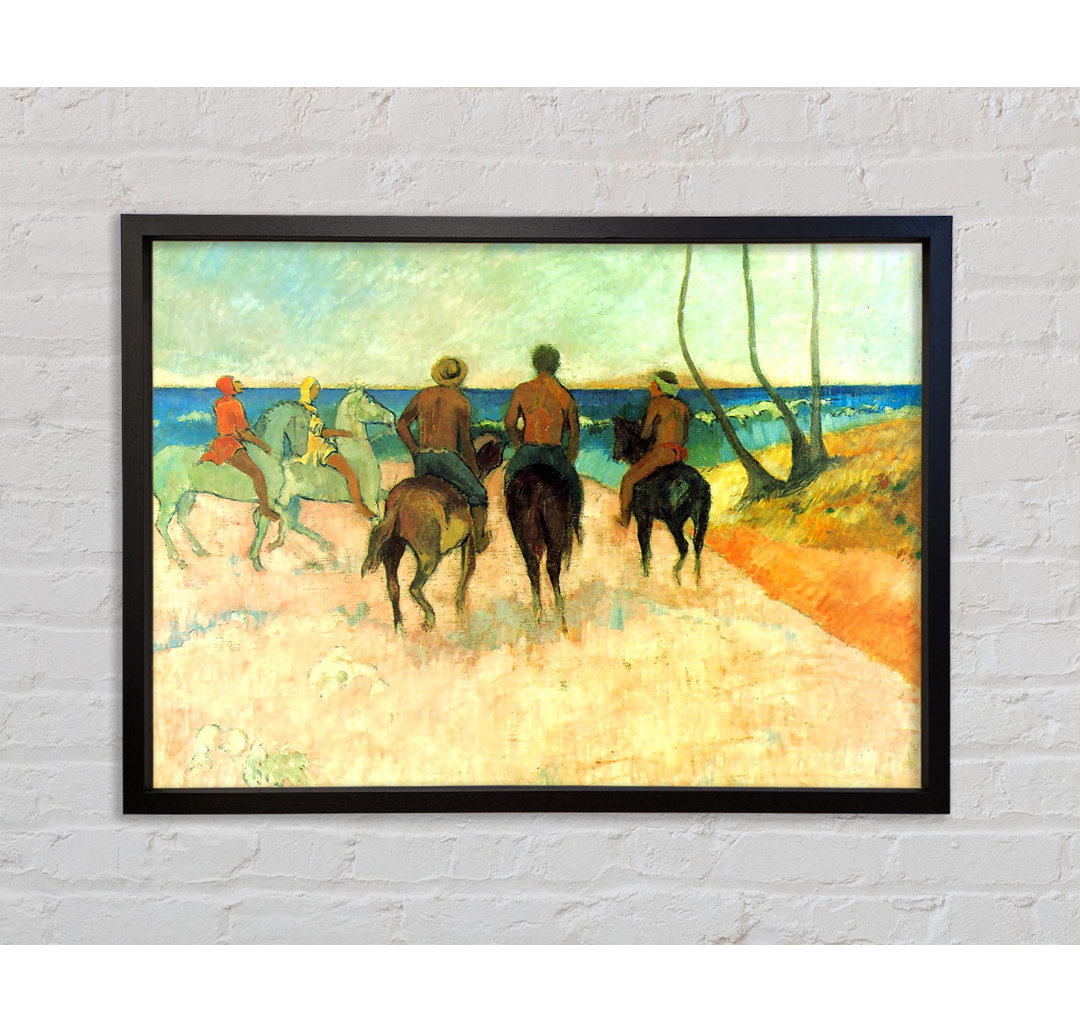 Gauguin Riding On The Beach 2 - Einzelbildrahmen Kunstdrucke auf Leinwand