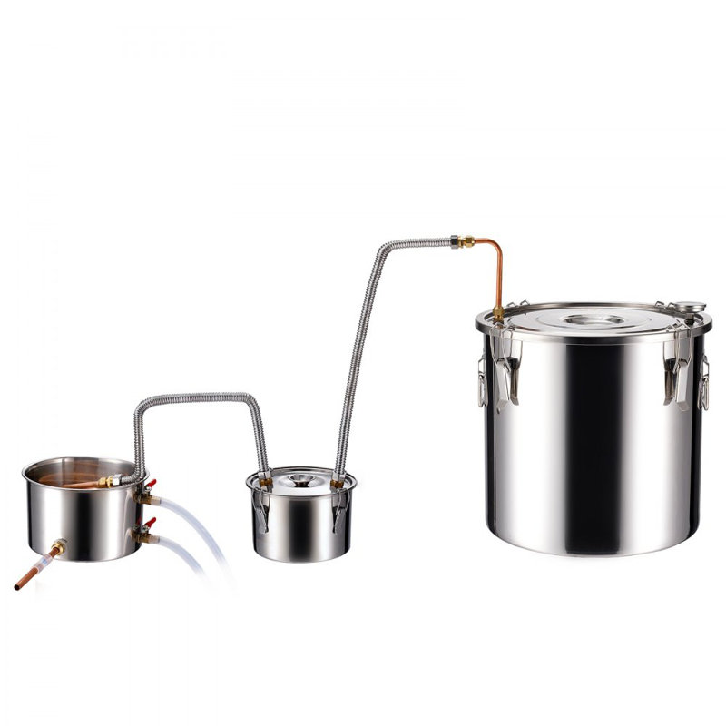 Moonshine Still Water Alcohol Distiller w/Thumper Keg & 8W Water Pump, 8 Gallons