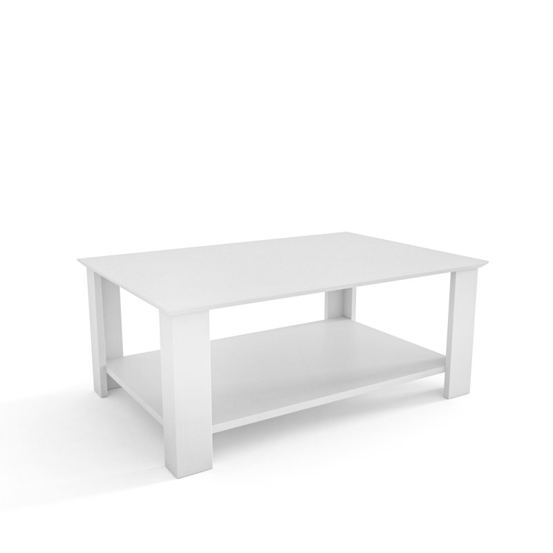 Leroy 90 cm Rectangular Coffee Table, White