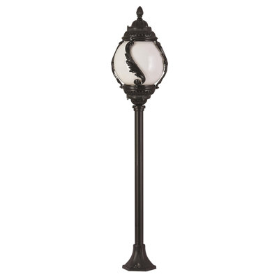 Outdoor Floor Lamp, Black & White, 43.3 x 11.8 inches | Durable ABS Body, Acrylic Cap, E27 Socket (Max 40W) | IP65 Waterproof, Nostalgic American Traditional Design, Perfect for Patios & Gardens