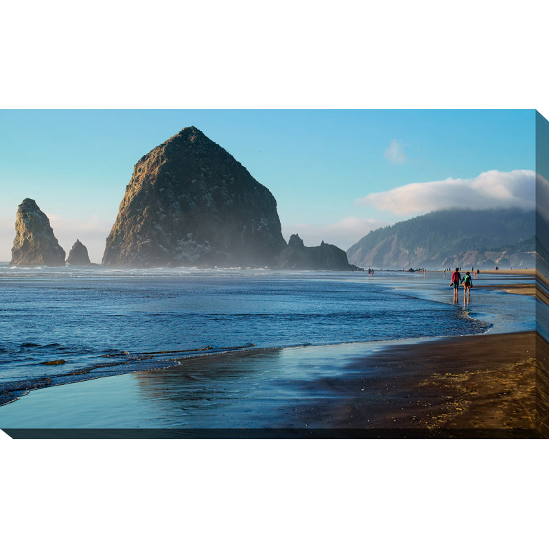 « cannon beach landscape, oregon france », reproduction de photo sur toile tendue, H 18 po x l 30 po x P 1 po