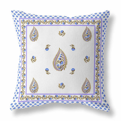 Peacock Teardrop Paisley Indoor/Outdoor 18x18