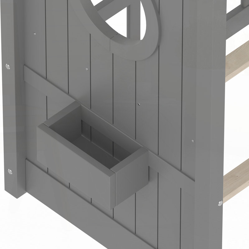 Lit Floor House pour tout-petit, Gris, Simple