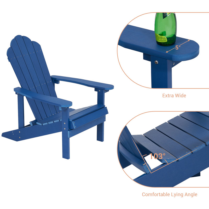Chaise Adirondack en plastique Inniss, Bleu marine