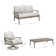 Lamando Patio Aluminum Swivel Conversation Seating Group With Olefin Cushions For 4 Person