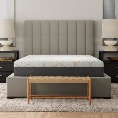 Matelas en mousse viscoélastique gélifiée 12 "avec support de bord et base à grille d'aération simple 12"