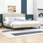 Lit plateforme tapissier avec structure en bois-1807865309