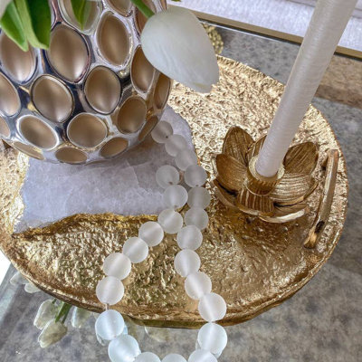 Gold Flower Tea Light Holder