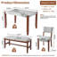Ensemble de salle à manger 4 pièces avec table en faux marbre, chaises rembourrées et banc, conception peu encombrante pour les salles à manger modernes-666053066