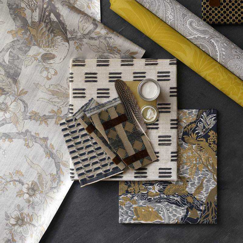 Avalonis Wallpaper, Vine Black/Gold