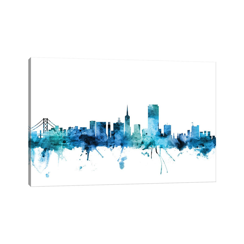 San Francisco, California Skyline by Michael Tompsett - Wrapped Canvas Gallery-Wrapped Canvas Giclée, 20.32 cm H x 30.48 cm W