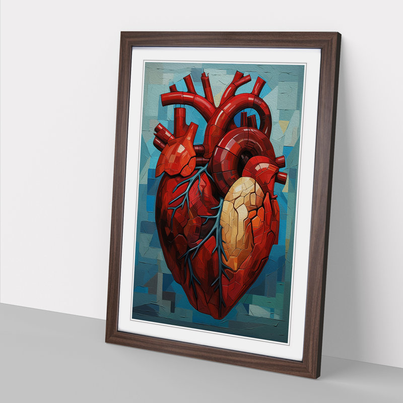 Single Picture Frame Print on Wood, Walnut Framed, 46cm H x 34cm W