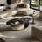 Oval supercrystalline stone coffee table-104066304-104066306