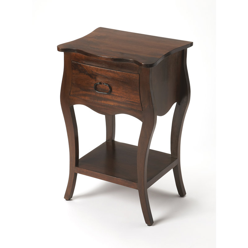 Rochelle 1 Drawer Nightstand, Dark Walnut