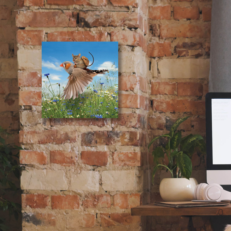  «Catching A Ride» par John Hovenstine, art mural sur toile, 12 po x 12 po, H 12 po x l 12 po