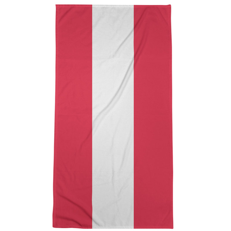 Cotton Blend Beach Towel, Red/White