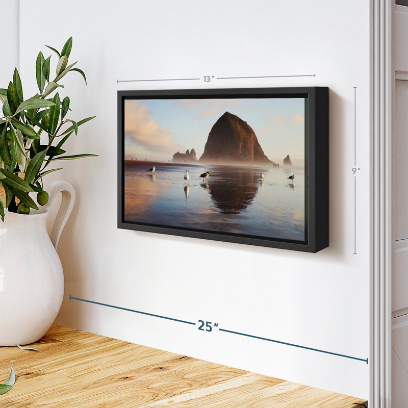 Haystack Rock Seagulls Canvas Print, 9" H x 13" W
