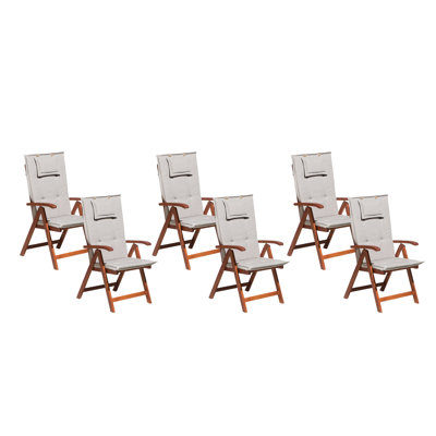 Brodbeck Foldable Outdoor Patio Dining Armchair with Cushion
