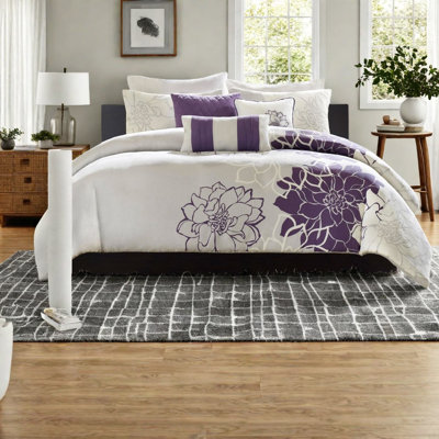 Ensemble de literie, satin de coton à motif floral pour maison moderne