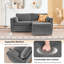  Canapé modulaire 79 po avec repose-pieds modulaire 79 po, 2 places, gris-131403095