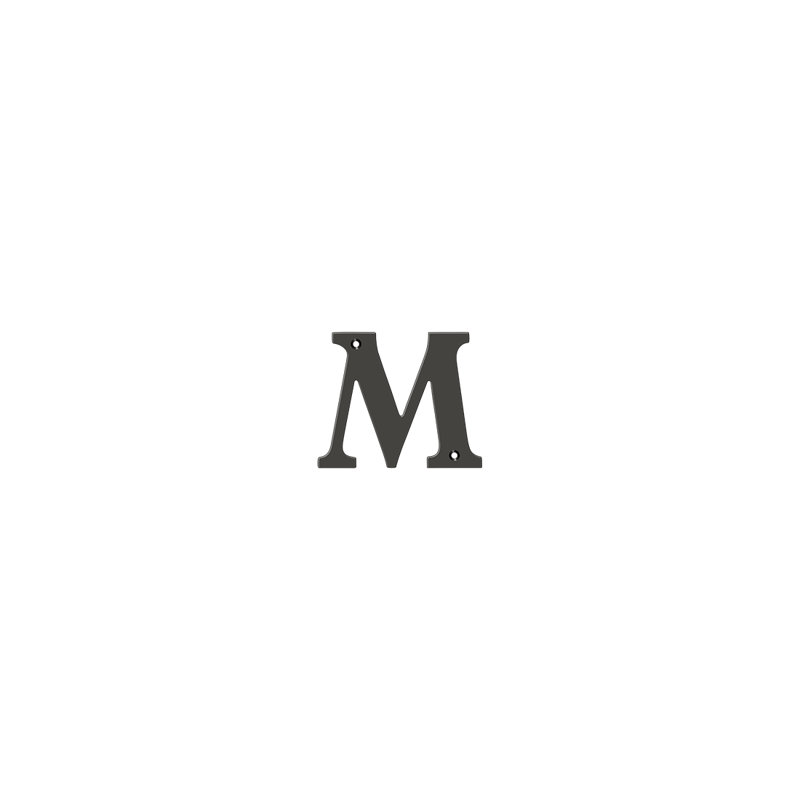 4" H Brass House Letter, M, Oil-Rubbed Bronze