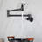 Matte Black Pot Filler Faucet Wall Mount, Foldable Arm Style, 360 Rotation, Brass, Corrosion Surface, Double Handles Mounted Faucet, Design, Swivel, Coating,-1875565644