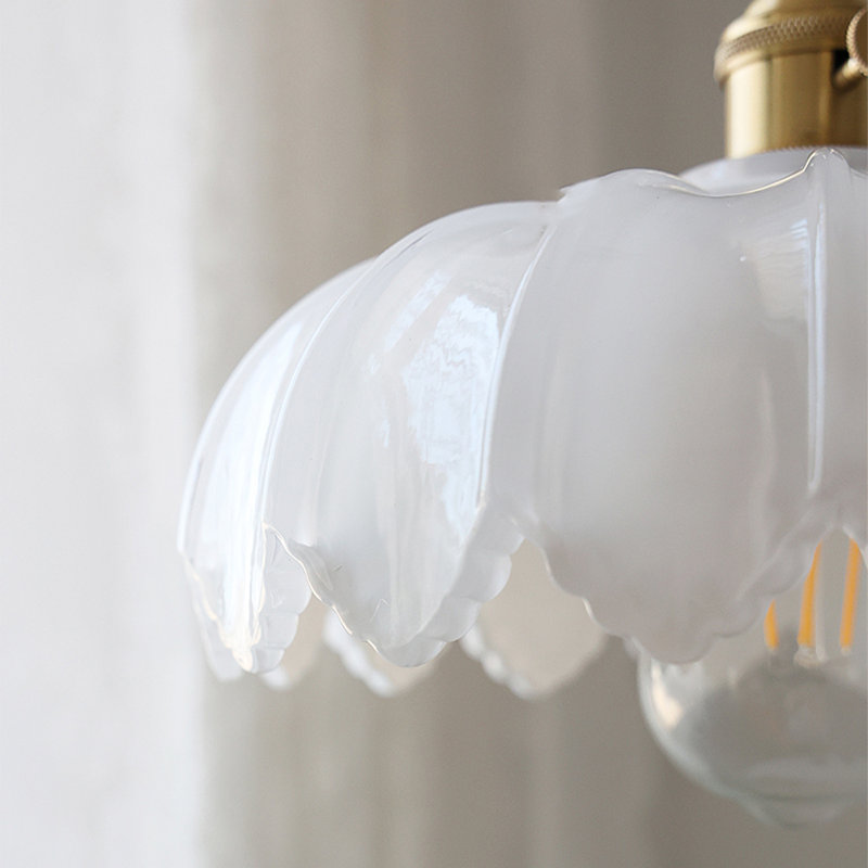 1 - Light Unique Dome Pendant with Switch, White