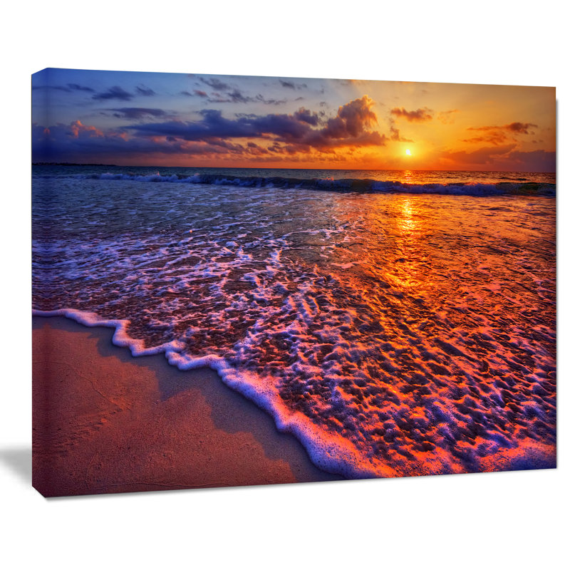 « couleur coucher de soleil et ondulés », reproduction de photo sur toile tendue, H 30 po x l 40 po