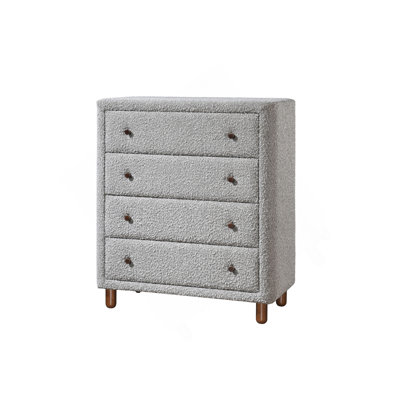 Commode rembourrée 4 tiroirs grise