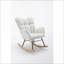 Chaise berçante et berçante Salon, tissu en peluche ivoire | Ours en peluche | Mousse-1853392991