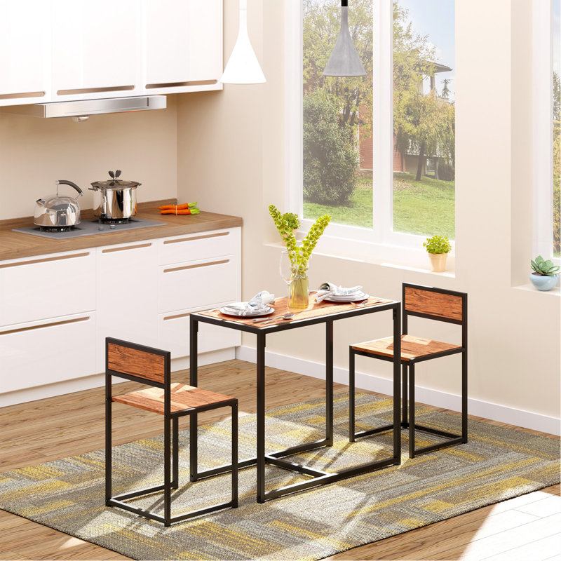 Ensemble de table de salle à manger 3 pièces pour 2 personnes, table de cuisine et chaises, ensembles de salle à manger pour petits espaces